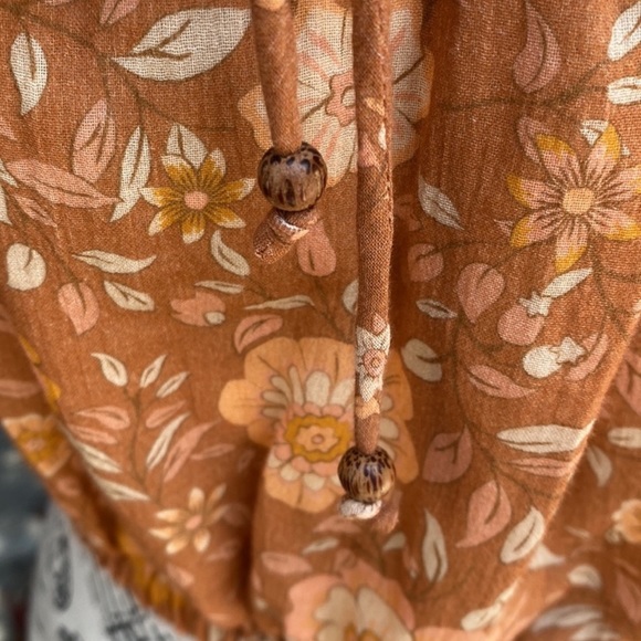 NWT Spell 💯Organic Cotton Utopia Cropped Blouse in Cinnamon size medium - Picture 6 of 11